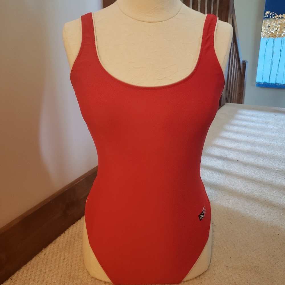 Vintage red one piece swimsuit